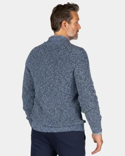 Chunky knitted blue cardigan - Brave Blue