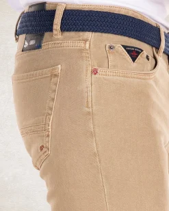Coloured 5 pocket stretch jeans - Sand Stone