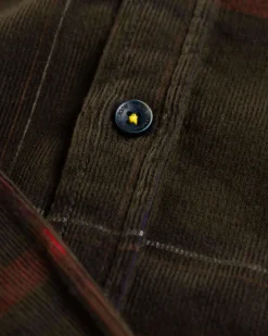 Corduroy long sleeve shirt Opouahi - Eucalyptus Green