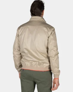 Cotton beige bomber jacket