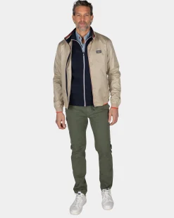 Cotton beige bomber jacket