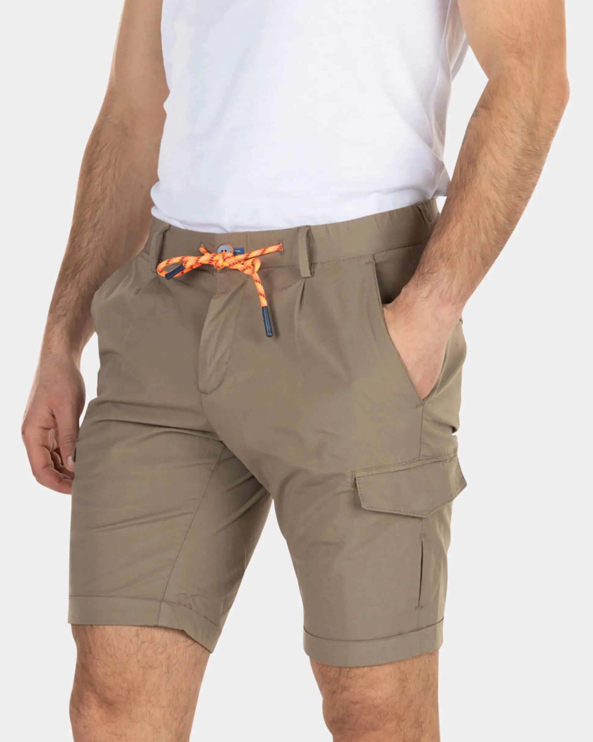 Cotton cargo shorts - Stone