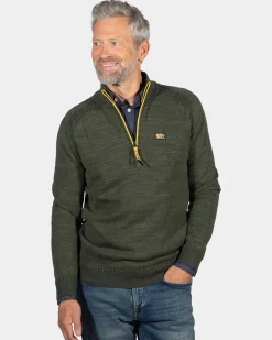 Cotton cashmere jumper Graham - Eucalyptus Green
