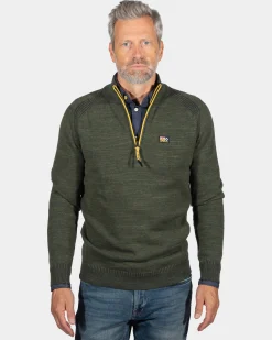 Cotton cashmere jumper Graham - Eucalyptus Green