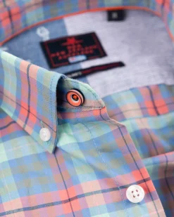 Cotton checkered shirt - Blue Multicolour