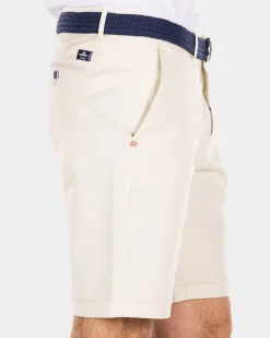 Cotton chino shorts - Cream
