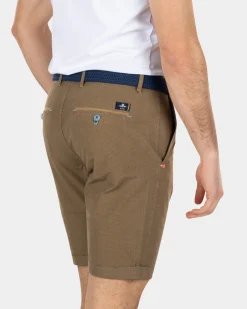 Cotton chino shorts - Tobacco Brown