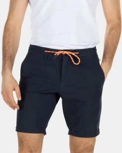 Cotton chino shorts with drawstring - High Summer Navy