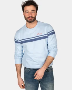 Cotton crew neck longsleeve - Rhythm Blue