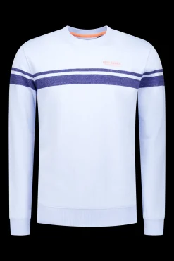 Cotton crew neck longsleeve - Rhythm Blue