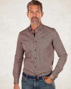 Cotton elastane long sleeved shirt - Trent Petrol