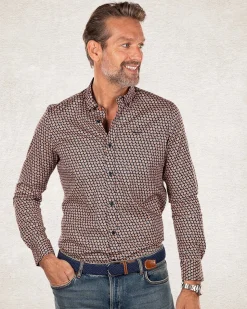 Cotton elastane long sleeved shirt - Trent Petrol