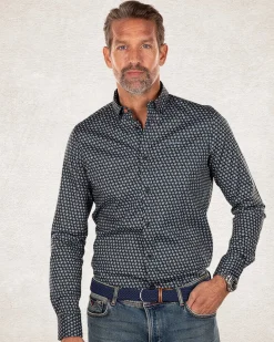 Cotton elastane long sleeved shirt - Crushing Green