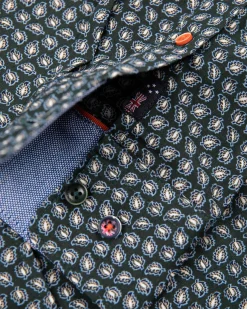 Cotton elastane long sleeved shirt - Crushing Green
