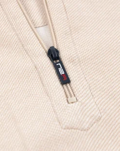 Cotton half zip sweater - Shimmering Sand