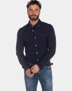Cotton knitted shirt - Industrial Navy
