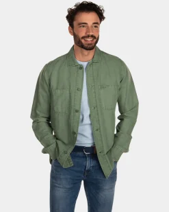 Cotton linen overshirt - Active Army