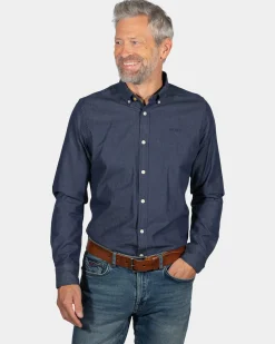 Cotton long sleeve shirt Upper Mangatawhiri - Ink Navy