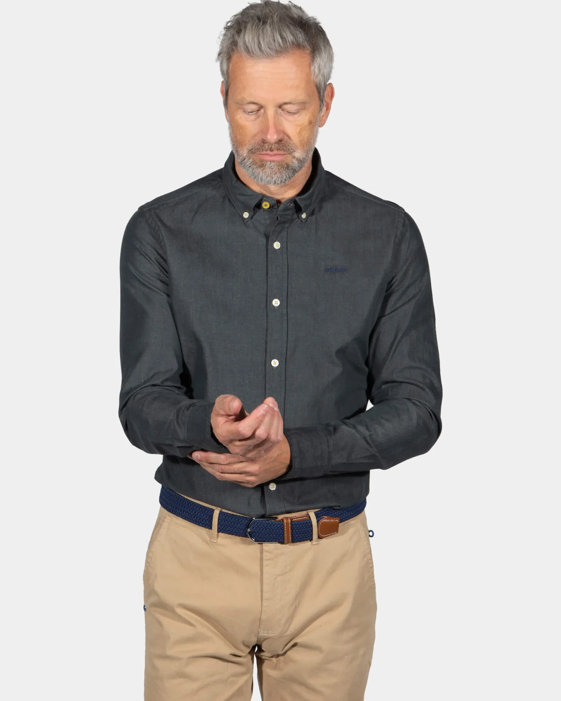 Cotton long sleeve shirt Upper Mangatawhiri - Eucalyptus Green