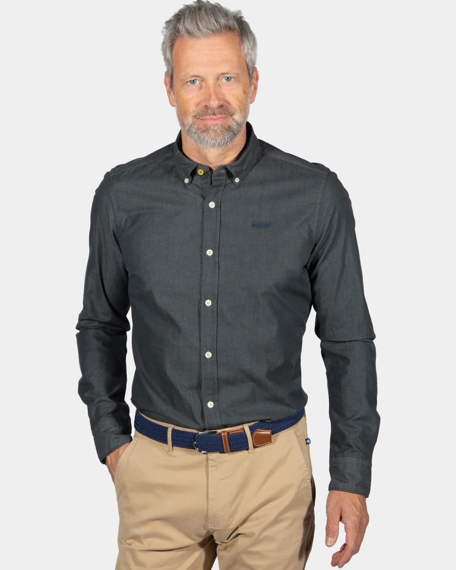 Cotton long sleeve shirt Upper Mangatawhiri - Eucalyptus Green
