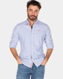 Cotton longsleeved shirt - Rhythm Blue