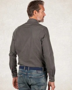 Cotton plain shirt - Smoked Green