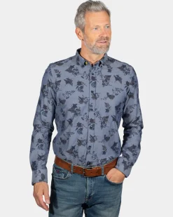 Cotton printed shirt South Mavora - Storm Blue