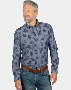 Cotton printed shirt South Mavora - Storm Blue