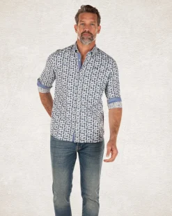 Cotton shirt with all over print