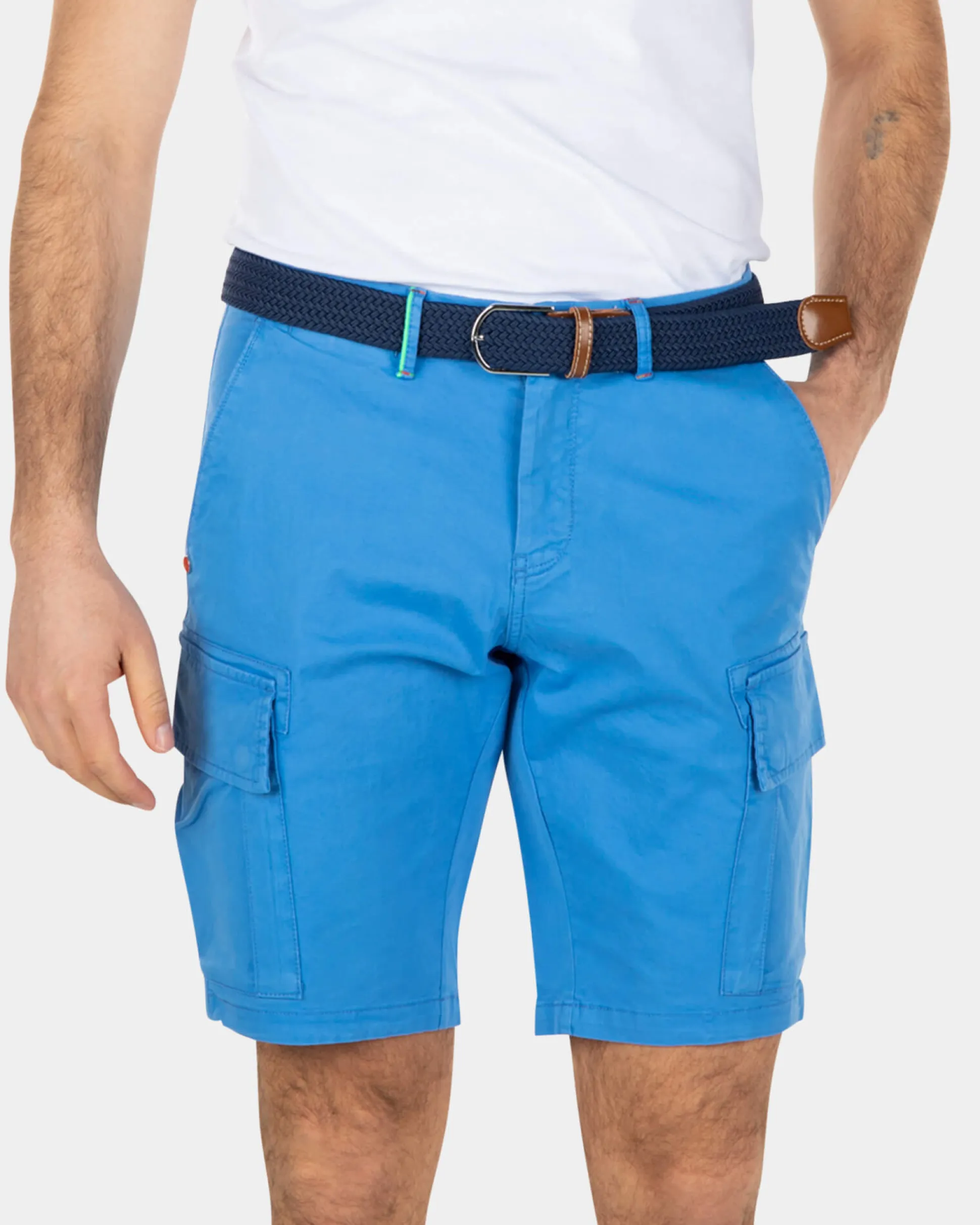 Cotton stretch cargo shorts