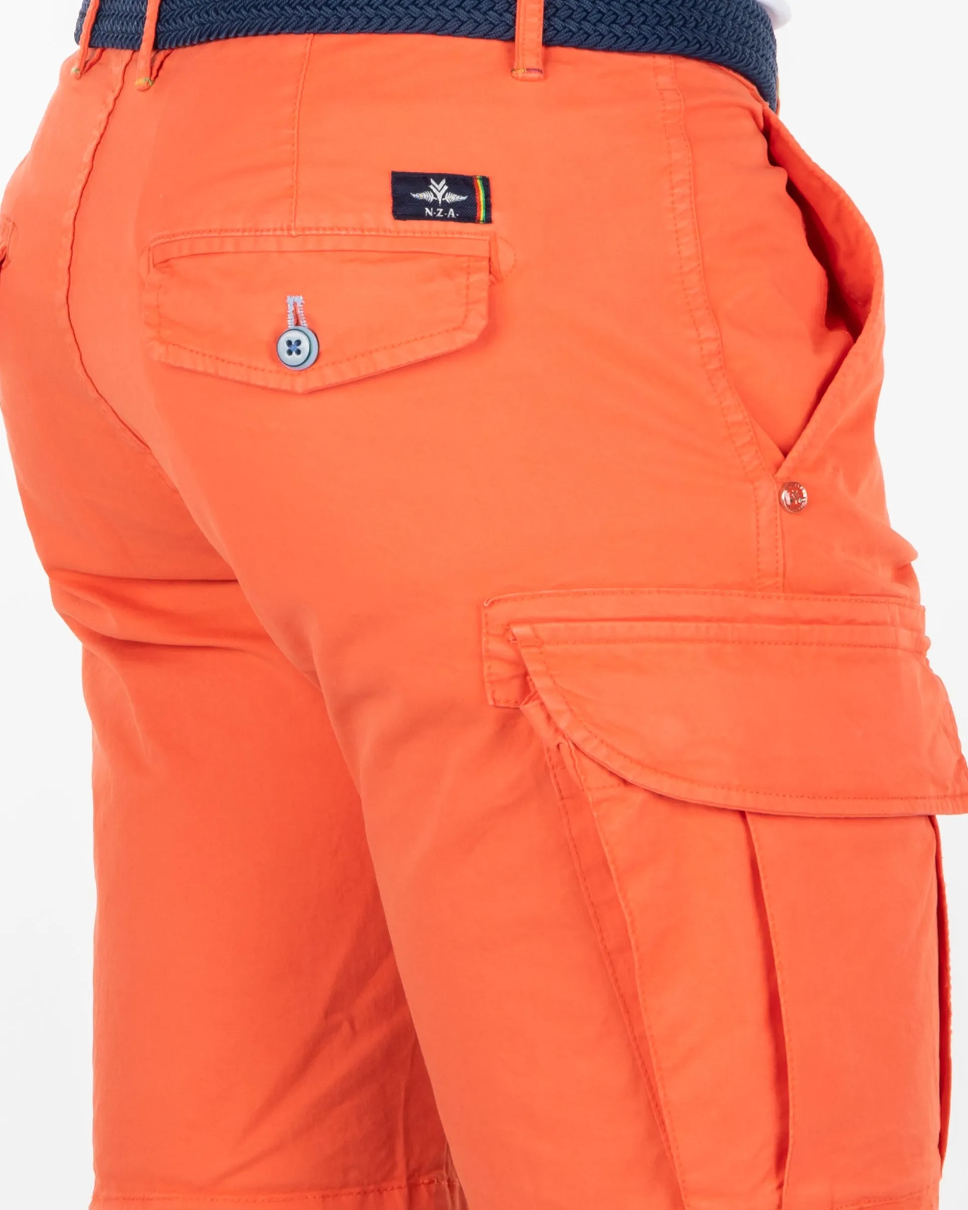 Cotton stretch cargo shorts - Burned Orange