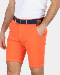 Cotton stretch chino shorts - Burned Orange