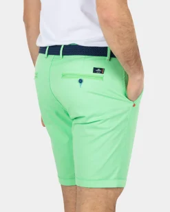 Cotton stretch chino shorts - Sea Green