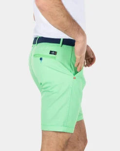 Cotton stretch chino shorts - Sea Green