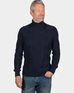 Cotton turtle neck jumper Erskine - Ink Navy
