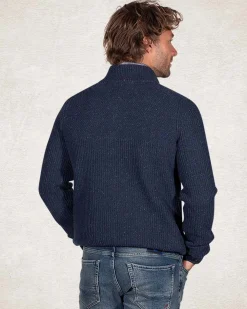 Cotton wool half zip pullover - Trent Petrol