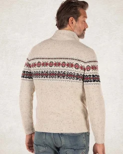 Cotton wool half zip pullover - Milky Ecru