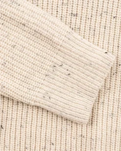 Cotton wool half zip pullover - Milky Ecru