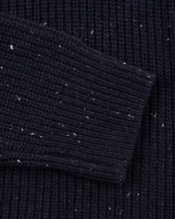 Cotton wool half zip pullover - Pitch navy