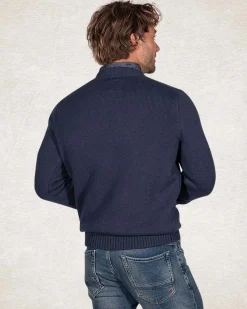 Crew neck plain knitted pullover - Trent Petrol