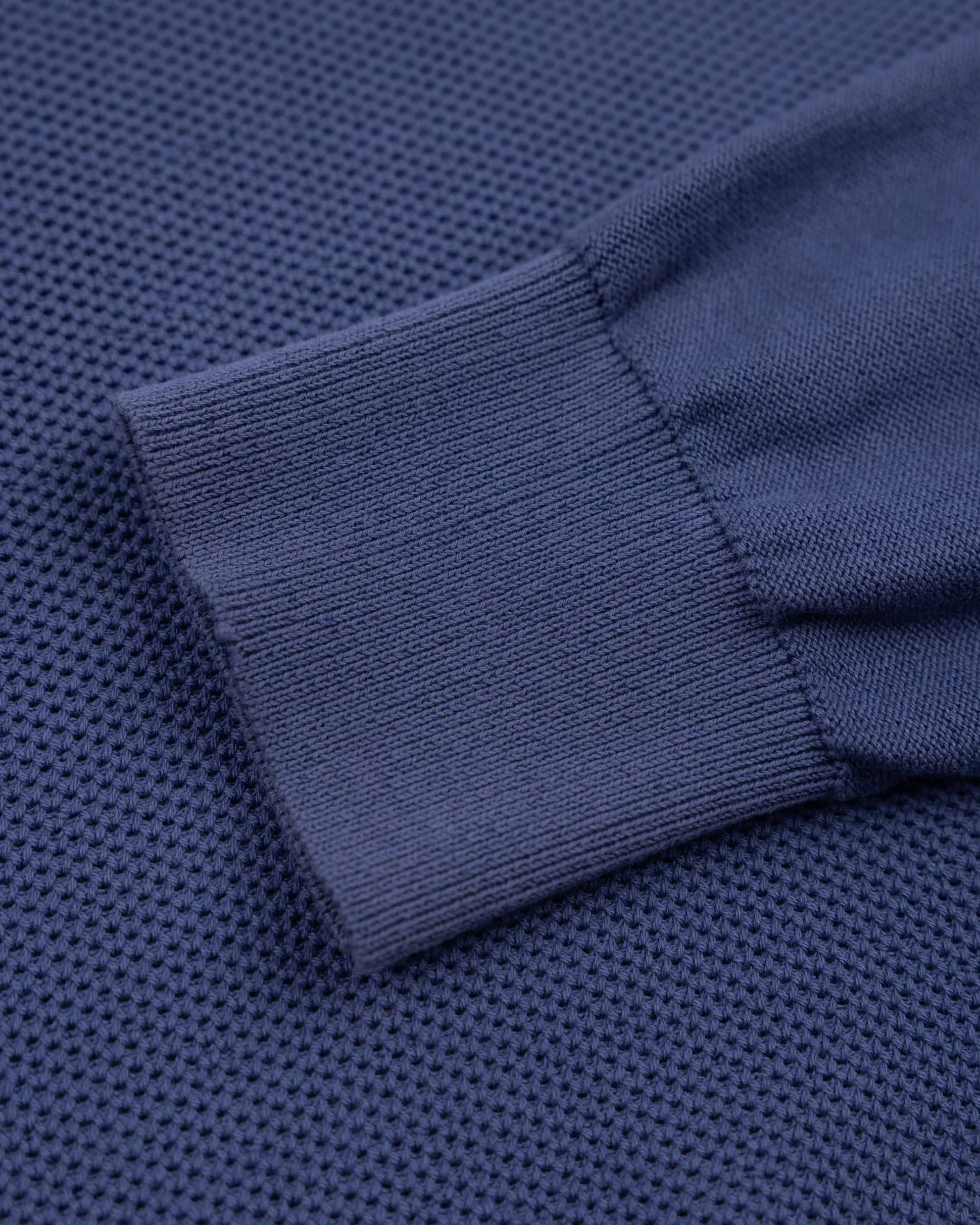 Dark blue basic pullover with half zipper