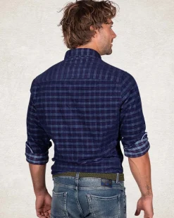Dark blue cotton corduroy shirt - Pitch navy