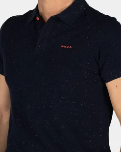 Dark blue cotton polo