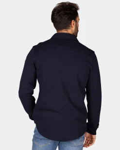 Dark blue fleece overshirt - Winter Navy