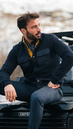 Dark blue fleece overshirt - Winter Navy
