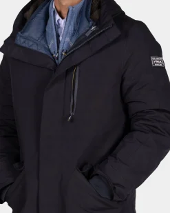 Dark blue quilted parka jacket - Winter Navy