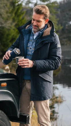 Dark blue quilted parka jacket - Winter Navy