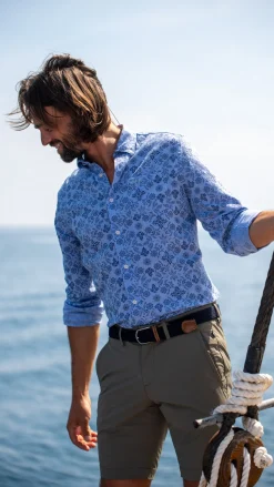 Dark blue shirt with print - Dusk Navy