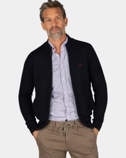 Dark blue wool cardigan - Winter Navy