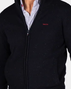 Dark blue wool cardigan - Winter Navy